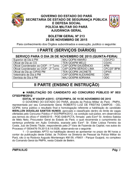 BG 213 - De 25 NOV 2015 - Proxy da Polícia Militar do Pará!