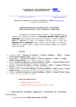 Edital de matr&iacute;cula - 4a. chamada