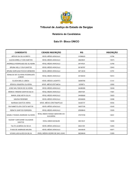 Lista de Candidatos - Tribunal de Justiça de Sergipe
