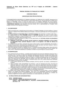 Publicado do Di&aacute;rio Oficial Eletr&ocirc;nico do TRT da 2&ordf;