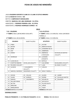 FICHA DE JOGOS NO MINEIRÃO