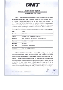 Retificação do julgamento de habilitação