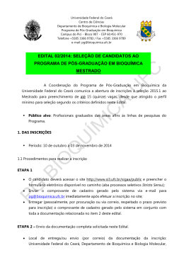 edital do Mestrado - Programa de P&oacute;s