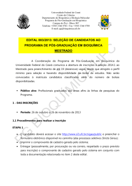 Edital de Mestrado - Universidade Federal de Alagoas