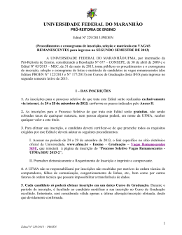 Edital N&ordm; 229/2013 &ndash; PROEN - Universidade Federal do Maranh&atilde;o