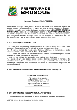 EDITAL Prefeitura de Brusque