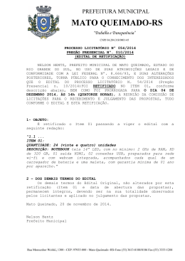 edital de retificação - Prefeitura Municipal de Mato Queimado