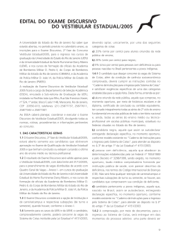 Edital de convoca&ccedil;&atilde;o do Vestibular 2005