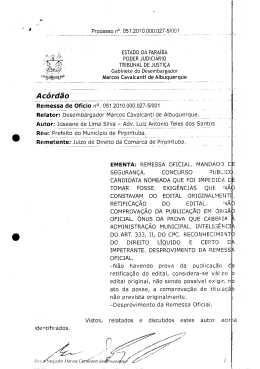 Ac&oacute;rd&atilde;o - Tribunal de Justi&ccedil;a da Para&iacute;ba