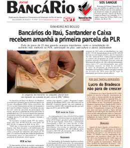 Bancários do Itaú, Santander e Caixa recebem amanhã a primeira