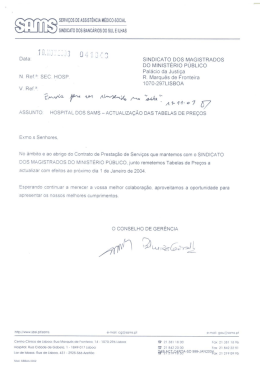 Pre&ccedil;&aacute;rio dos servi&ccedil;os - Sindicato dos Magistrados do Minist&eacute;rio