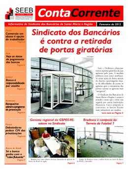 Edi&ccedil;&atilde;o Fevereiro de 2012 - Sindicato dos Banc&aacute;rios de Santa Maria