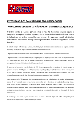 INTEGRA&Ccedil;&Atilde;O DOS BANC&Aacute;RIOS NA SEGURAN&Ccedil;A SOCIAL