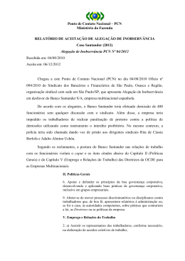 Relatório de Aceitação - Sindicato dos Bancários x Santander