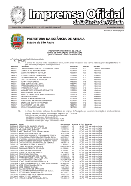 Imprensa Oficial - Prefeitura de Atibaia