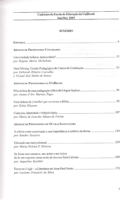 Cadernos da Escola de Educação da UniBraSil J ari/Dez 2005
