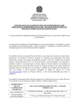 Cabo Especialista Tempor&aacute;rio Analise curricular