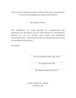 JUNQUEIRA, Max Rodrigues. Aplica&ccedil;&atilde;o da teoria dos - PPE