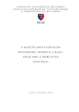A GEST&Atilde;O DOS CUSTOS DA QUALIDADE: MODELO A.B.Q.C.