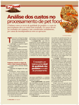 An&aacute;lise dos custos no processamento de pet food