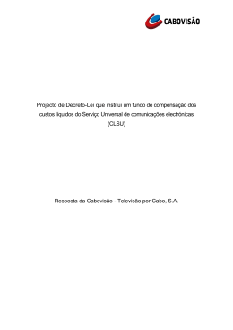 Projecto de Decreto-Lei que institui um fundo de compensa&ccedil;&atilde;o dos