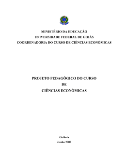 Projeto Pedag&oacute;gico do Curso de Ci&ecirc;ncias Econ&ocirc;micas