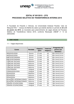 o Edital 2015 - Faculdade de Filosofia e Ciências