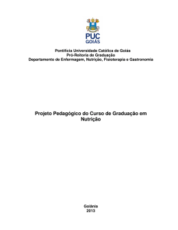 Projeto Pedag&oacute;gico do Curso de Gradua&ccedil;&atilde;o em Nutri&ccedil;&atilde;o