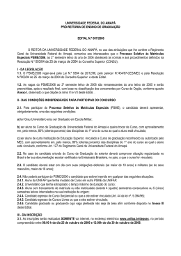 Edital PSME 2006 / UNIFAP - Universidade Federal do Amapá