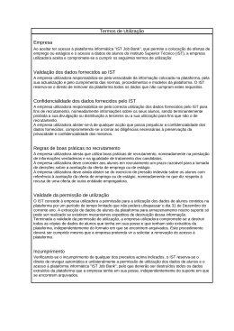 Termos de Utilização Empresa Validação dos dados