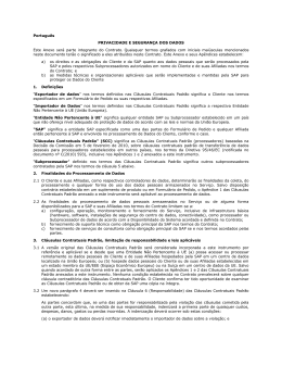 Portugu&ecirc;s PRIVACIDADE E SEGURAN&Ccedil;A DOS DADOS