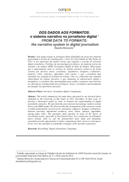 dos dados aos formatos: o sistema narrativo no