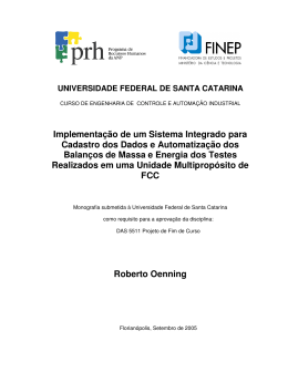 Implementa&ccedil;&atilde;o de um Sistema Integrado para Cadastro dos Dados