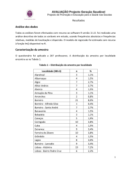 An&aacute;lise dos dados Caracteriza&ccedil;&atilde;o da amostra