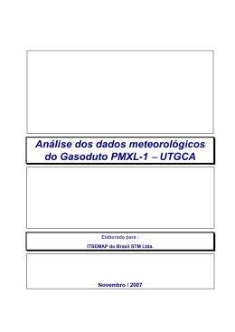 An&aacute;lise dos dados meteorol&oacute;gicos do Gasoduto PMXL