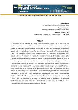 ARTESANATO, POL&Iacute;TICAS P&Uacute;BLICAS E IDENTIDADE CULTURAL