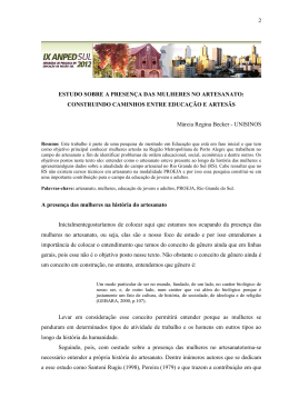 estudo sobre a presen&ccedil;a das mulheres no artesanato