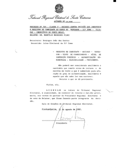 ACÓRDÃO Ne 12_002 - Tribunal Regional Eleitoral de Santa Catarina