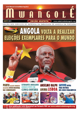 Agosto - Embaixada da Rep&uacute;blica de Angola em Portugal
