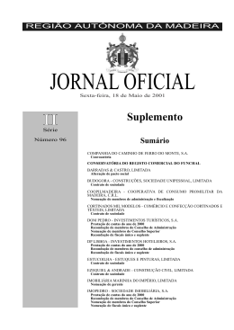 JORNAL OFICIAL - Governo Regional da Madeira