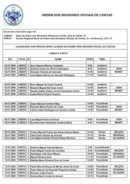 Calendário das Provas Orais Globais - Julho de 2008