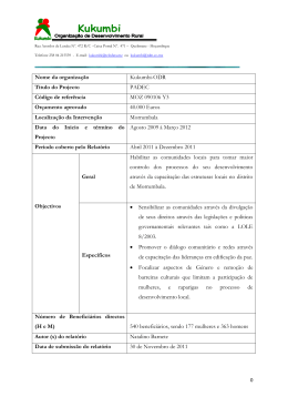 Nome da organiza&ccedil;&atilde;o Kukumbi-ODR T&iacute;tulo do Projecto PADEC