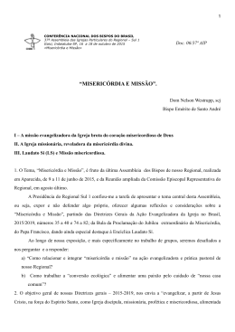 &ldquo;MISERIC&Oacute;RDIA E MISS&Atilde;O&rdquo;.