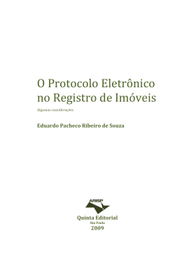 O Protocolo Eletrônico no Registro de Imóveis