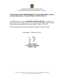 Convoca&ccedil;&atilde;o - Eduardo Pacheco Santos