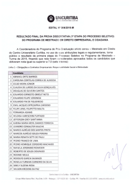 edital n&ordm; 006/2015 - resultado da prova dissertativa - 1&ordf;
