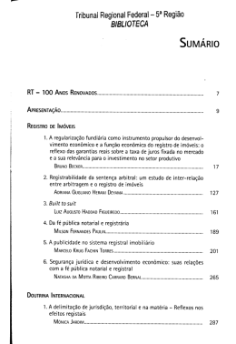 SUM&Aacute;RIO - Tribunal Regional Federal da 5&ordf; Regi&atilde;o