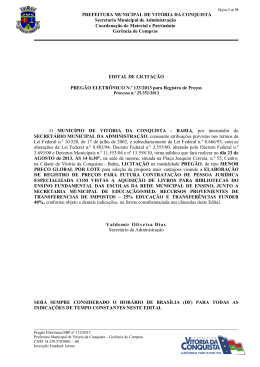 PREFEITURA MUNICIPAL DE VIT&Oacute;RIA DA CONQUISTA Secretaria
