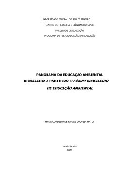 V FÓRUM BRASILEIRO DE EDUCAÇÃO AMBIENTAL