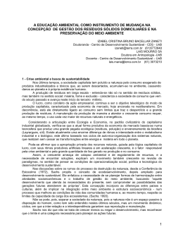 a educa&ccedil;&atilde;o ambiental como instrumento de mudan&ccedil;a na - Web